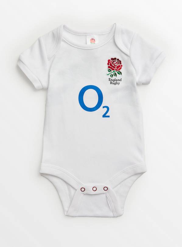 England Rugby White Bodysuit 3-6 months